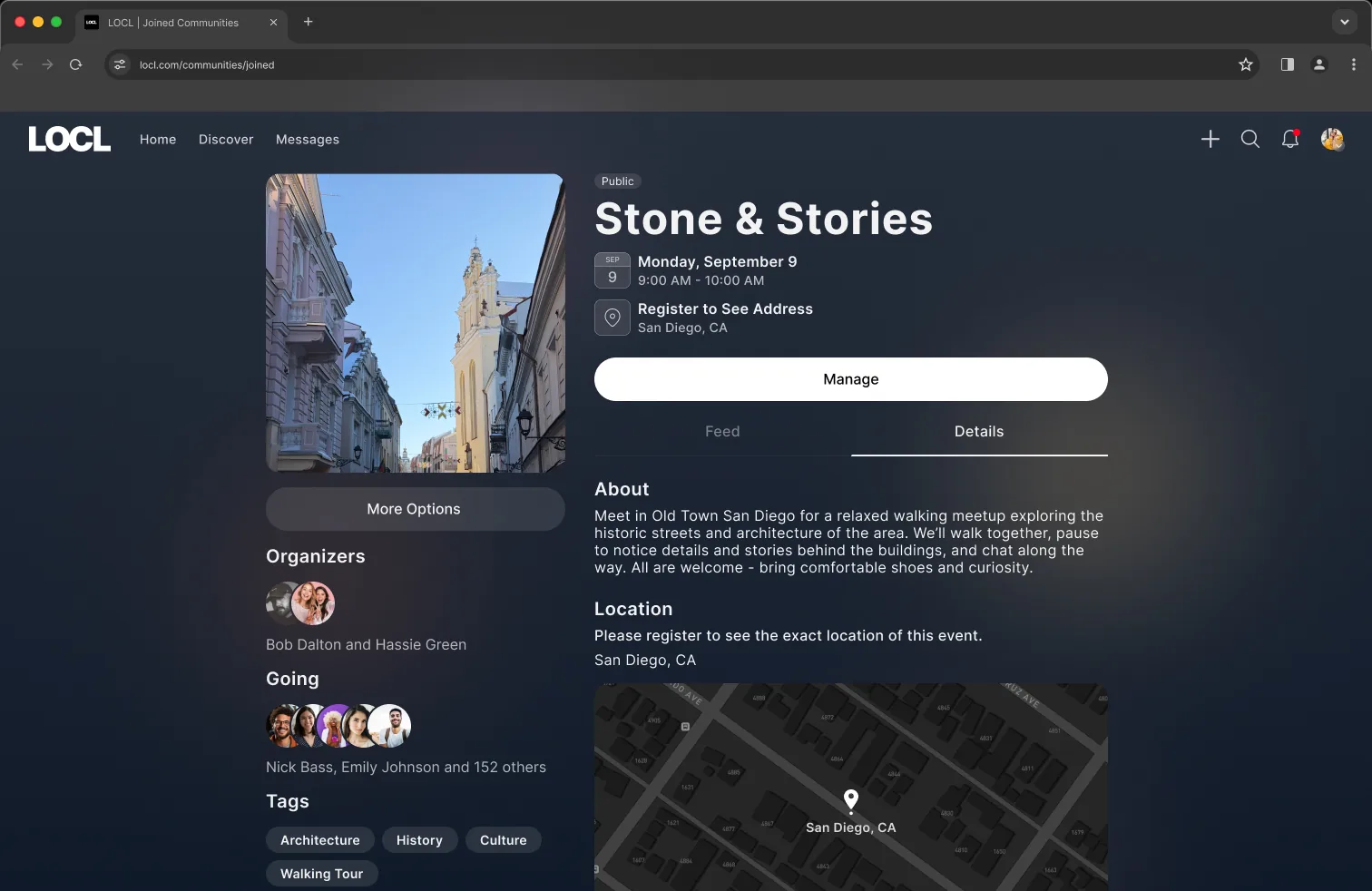 Event details: desktop