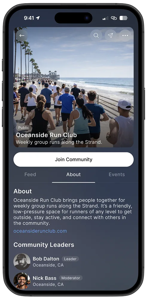 Community about: mission, leadership, and location