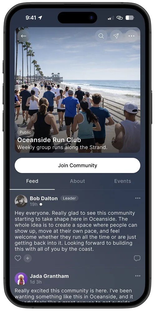 Community feed: updates and discussion