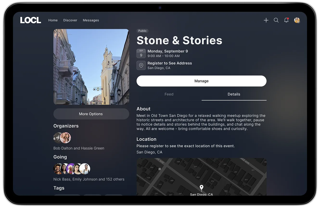 Event details: tablet