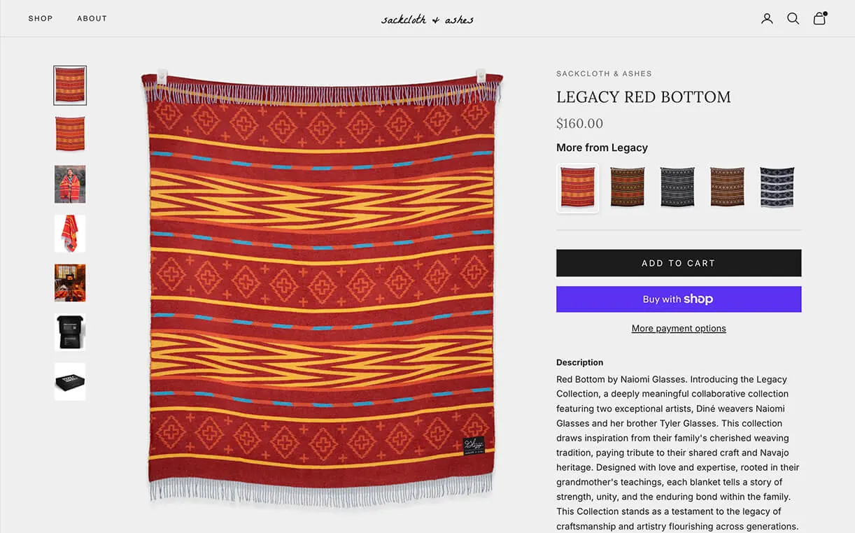 Product detail page